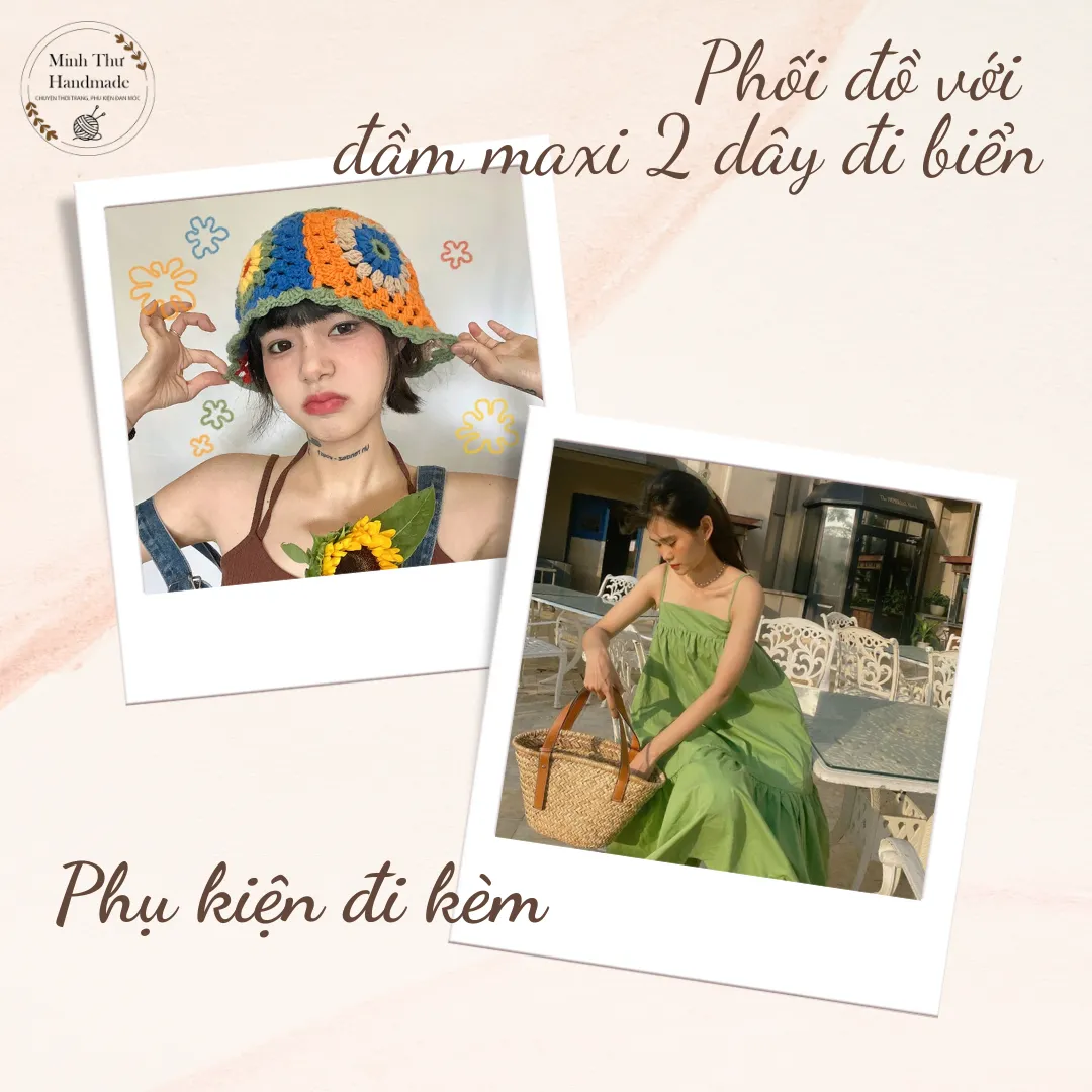 Phối Đồ Với Đầm Maxi 2 Dây Đi Biển Thời Trang